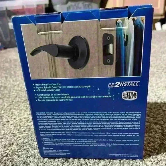 Brinks Heavy Duty Interior Non-Locking Hall/Closet Lever ~Matte Black~ #2730-122 - Picture 3 of 6